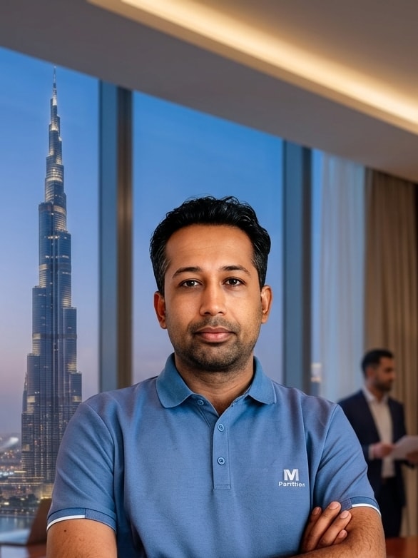 Rustam Iqbal standing in a Dubai business setting